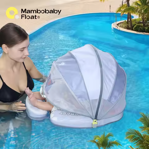 Mambobaby Float Can Turn into a Baby Carrier Lifebuoy-Inspired Safe Harness Technology Baby Swim Rin