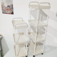 HOT PRODUCT 3-Tier White Trolley 4-Tier/ ECONOMIC Kitchen Shelf Trolley/ + Wheels 4-Tier Shelf/