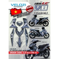 MOTORCYCLE COVERSET BODYSET LC135 LC V8 EXCITER VIETNAM GREY L8-ECT-VN-3 FUEL INJECTION FI YAMAHA SIAP TANAM VELOZI