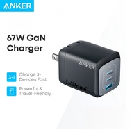 Anker GaN Prime Wall Charger 67W USB C Plug 3-Port 2C1A Fast Charger For MacBook iPad Pro iPhone And