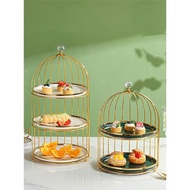 鳥籠甜品架英式下午茶三層架點心盤擺盤置物架蛋糕架子多層果盤架
