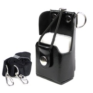 Black Hard Artificial Leather Case Holster Belt Clip for Motorola GP328 Plus GP328Plus GP388 GP344 G