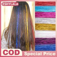 [Bea-t] 120 Strands Hair Tinsel Bling Silk Hair Flare Strands Glitter Rainbow Hair Decor [[new]