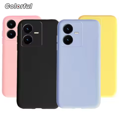 Candy Color Case For Vivo Y22s Y22 2022 Phone Case V2206 V2207 Back Cover Soft Silicone Fundas For V