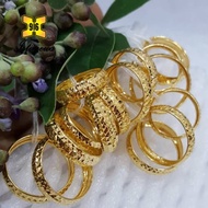 ISTIMEWA 916 Gold Hollow Ring Cincin Berongga Belah Rotan Emas 916