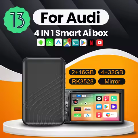 Wireless Carplay Android Auto CarPlay Ai Tv Box Android 13 For Netflix Youtube For Audi A3 A4 Q2 R8 
