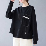 444342 Pocket Pocket Zipper Batwing Sweater Women Pocket Pocket Contemporary - Sweater Sweatshirt Wo