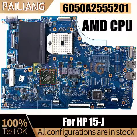 100% Test OK For HP ENVY 15-J Laptop Motherboard 6050A2555201 AMD 720577-501 DDR3 Notebook Mainboard