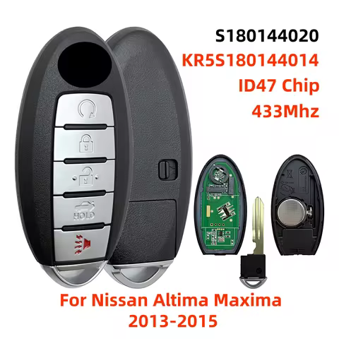 S180144020 5 Buttons 433Mhz ID47 PCF7952X Chip Remote Key Fob For Nissan Altima Maxima 2013-2015 KR5
