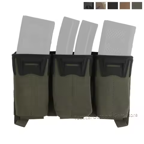 G Hooks Multi-Caliber Triple Magazine Placard Pouch for M4 556/7.62X39/PCC 9mm Extended Glock Mags K