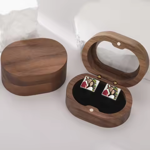 Personalized Color Photo Cufflinks Custom Picture Printing Cufflink Button Men Stainless Steel Jewel