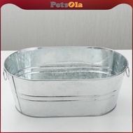 PETSOLA Galvanized Tub Tin Ice Holder Storage Container Ice Bucket Ice Tub Beer Buckets