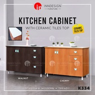 4FT KITCHEN CABINET WITH CERAMIC TILES TOP (FREE DELIVERY AND INSTALLATION)