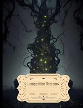 Composition Notebook College Ruled: Scary Universe Surrounded by Vines and Abyss, Dark Mode, High De