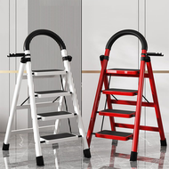 spacioz - 可折疊家用梯子 人字折疊梯子 室內伸縮便攜手扶爬梯 - 四層 白色