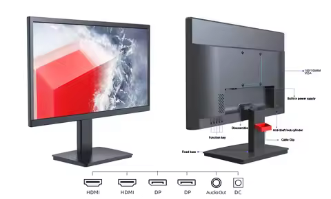 24 Inch 4K Computer Monitor, UHD (3840 x 2160) IPS Panel for Photo Video Editing, 185PPI, DCI-P3 100