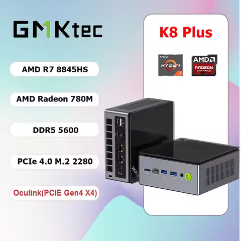 GMKtec K8 Plus Gaming Desktop PC AMD R7 8845HS Gaming Mini PC 8-core 16-thread 32GB DDR5 1TB SSD Wor