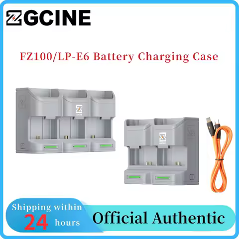 ZGCINE Portable FZ100/LP-E6 Battery Charging Case (2/3 Channel) USB-C PD Fast Charging for Sony A7II