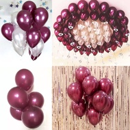20pcs Maroon Balloon Ruby Balloon Red Wine Burgundy 12 inch Latex Pearl Balloon
