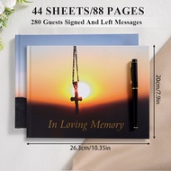 Crucifix Signature Funeral Book Guest Book Funeral Reception Sign in Funeral Message Book Keepsake A