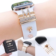 [HOT JUXXKWIHGWH 514] สำหรับ Apple Watch Band โลหะ Charms แหวนตกแต่งเครื่องประดับเพชร Smart Watch สายซิลิโคนอุปกรณ์เสริมสำหรับ Iwatch สร้อยข้อมือ05