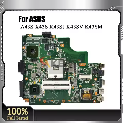 K43SV Laptop Motherboard For ASUS K43S K43SM K43SJ X43S A43S K43SD K43SV Notebook Mainboard in stock