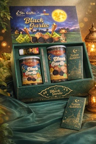 Black Garlic Raya Gift Set | 500g + 200g Black Garlic + Spring Onion Oil + Raya Packet