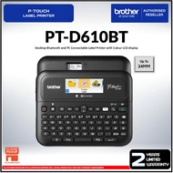 Brother PT-D610BT Desktop & Bluetooth Label Printer – 24mm TZe Tape, Colour LCD, Fast Printing