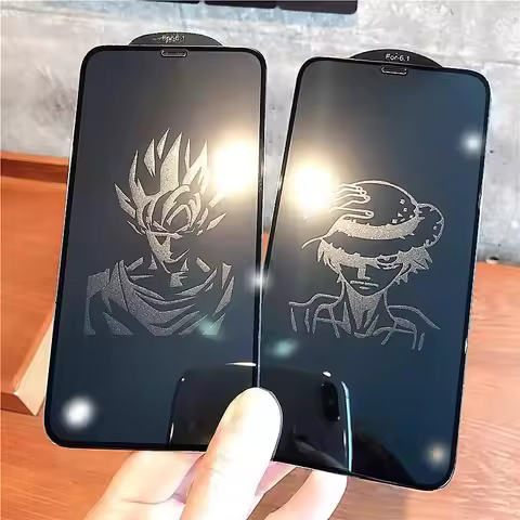 Anime One Piece Luffy Invisable Screen Protector for iphone 17 Pro Max 16 15 14 13 12 Son-Goku Drago