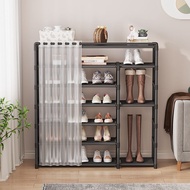 Shoe rack cabinet shoe rack ikea Simple entry door shoe rack multi-layer household sturdy cover curtain dustproof shoe cabinet doorway shoe rack rental room storage cabinet