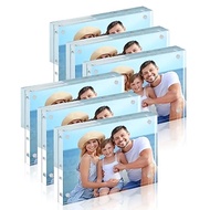 Acrylic Picture Frames 4x6, 6 Pack Magnetic 4 x 6 Picture Frame, Double Sided Clear 4x6 Photo Frame 