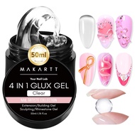 Makartt Solid Gel Builder: 4-in-1 50g 3d Nail Gel Clear Non-sticky for Extension 3D Sculpting Gels
