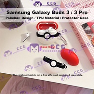 Case For Samsung Galaxy Buds 3 / Buds 3 Pro Pokeball Design Protector Casing Samsung Buds3 Buds3 Pro
