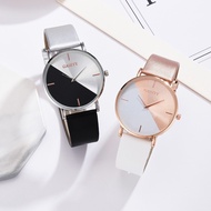 ☃▪ 【Ready Stock】Jam tangan Wanita Simple temperament ladies watch Korean two-color stitching ladies quartz watch