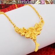 916gold Lady Flower Necklace 916gold Clavicle Chain Female well