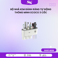 bộ nhả kem đánh răng 3 cốc giá tốt Bộ Nhả Kem Đánh Răng Tự Động Thông Minh Ecoco 3 cốc Bộ Kệ 3 Cốc