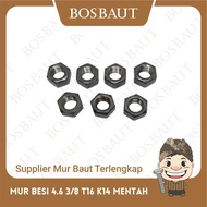 Raw Iron NUT 3/8" - NUT UNC 4.6 3/8 T16 K14 RAW