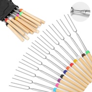 12 Marshmallow Roasting Sticks for Fire Pit - Extendable Smores Skewers
