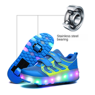 2.15Heelys Fashion Boys USB Children's Led Light Shoes Kids Sneakers with TWO Wheels Kids Roller Ska