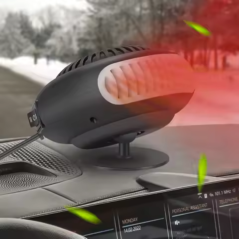 12V Car Heater 360° Rotatable Electric Heater Plug-In Heating Cooling Fan Windshield Defroster Demis