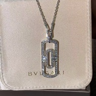 Bvlgari寶格麗回形針大號白金滿鑽項鍊，老款沒編碼