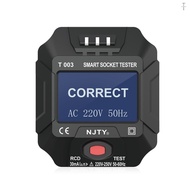 NJTY 220~250V UK Plug Socket Outlet Tester Smart Socket Tester Digital Display LCD Socket Tester Cir