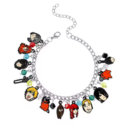 Anime Charm Bracelet Cosplay Jewelry Denji Makima Power Aki Pochita Pendant Charms Collectible Acces