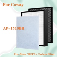 Replacement HEPA Filter and Activated Carbon Deodorizing Filter For Coway Air Purifier AP-1510BH AP1510BH
