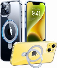 TORRAS UPRO Ostand Magnetic iPhone 14 Case Compatible with MagSafe MIL-Grade Shockproof]Anti-Yellowi