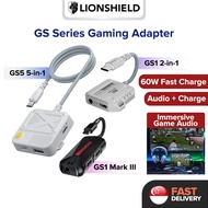 (SG) GS Series Gaming Adapter 5in1/3in1/2in1 Multi-Port - 3.5mm Audio + USB-C Cable + USB Audio, 60W