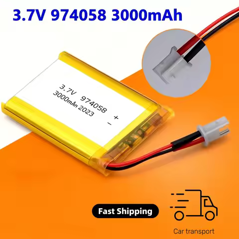 974058 3.7V 3000mAh High-Capacity Lithium Polymer Battery 4-in-1 Safety Protection Plug-and-Play Uni