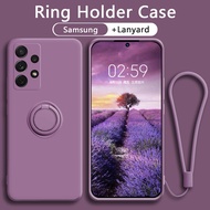 Luxury Samsung A32 A52 A52s A53 A72 4G 5G Case Liquid Silicone Shock Proof Case With Magnetic Ring H