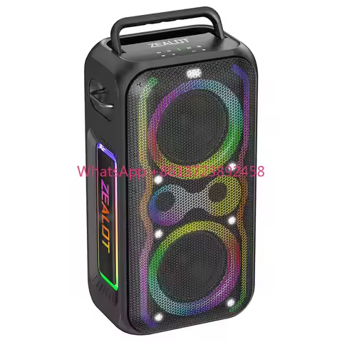 ZEALOT PT21 200W IPX-6 Waterproof for 2.1 Channel Portable Speaker Built-in Mic RGB LED 10000mAh Bat