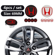 ☊4Pcs/Set Car Wheel Center Hub Caps 3D Honda Logo Badge Emblems 58Mm 69Mm For Crv Civic Accord Pilot